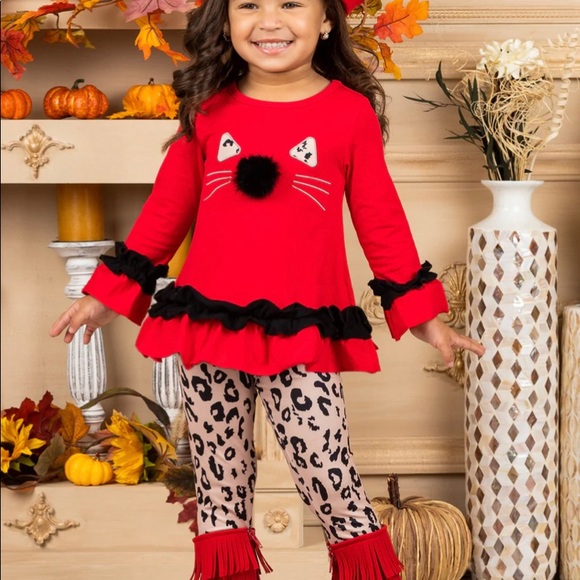 N/A Other - Red & Black Cheetah Pants Outfit